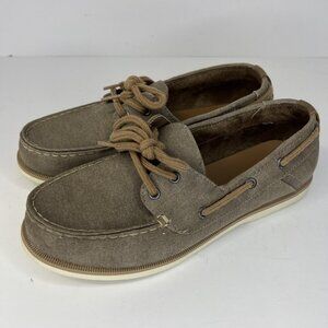 Goodfellow & Co Lace-Up Rice Boat Deck Shoes Mens Size 7 Medium Taupe Tan